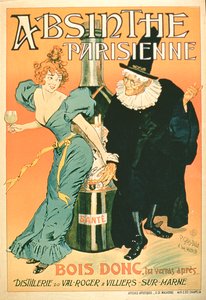 Så Drikk, du vil se senere, plakat som annonserer parisisk absint